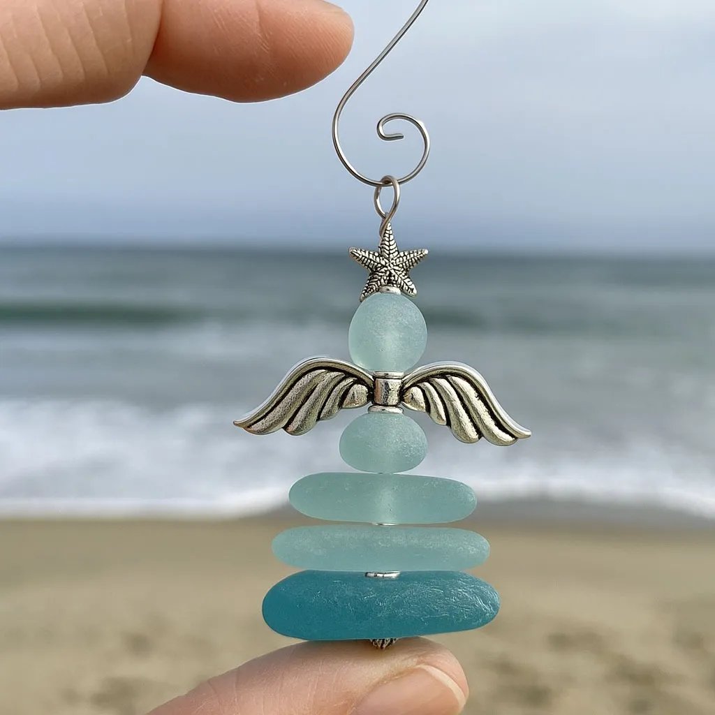 🌊Coastal Christmas Sea Glass Ornaments✨Crafted by Hand & Shaped by Nature