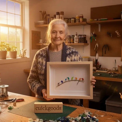 Sea Glass Rainbow Birds - A Truly Unique Handmade Artwork