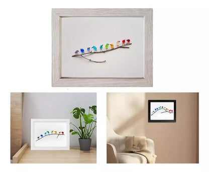 Sea Glass Rainbow Birds - A Truly Unique Handmade Artwork
